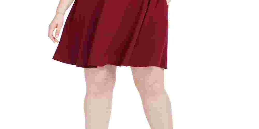 Speechless Women's Cut Out Bowtie Sleeveless Halter Above The Knee Fit Flare Dress Red Size 22