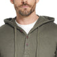 Weatherproof Vintage Men's Sweater Hooded Waffle Knit Pocket Green Size Small