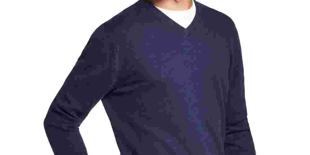 Weatherproof Vintage Men's V Neck Sweater Blue Size X-Large