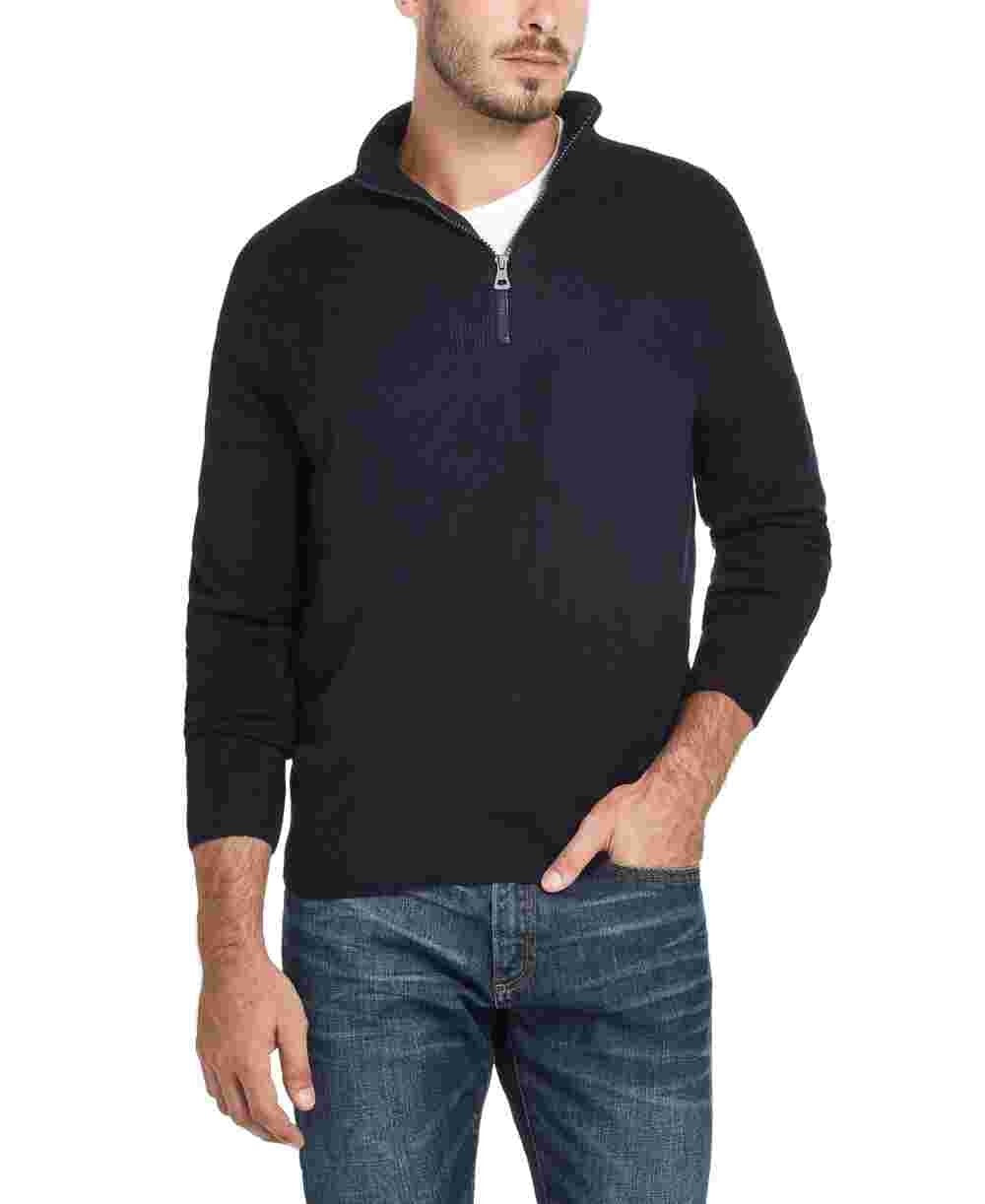Weatherproof Vintage Men's Soft Touch Quarter-Zip Sweater Navy Size XX-Large