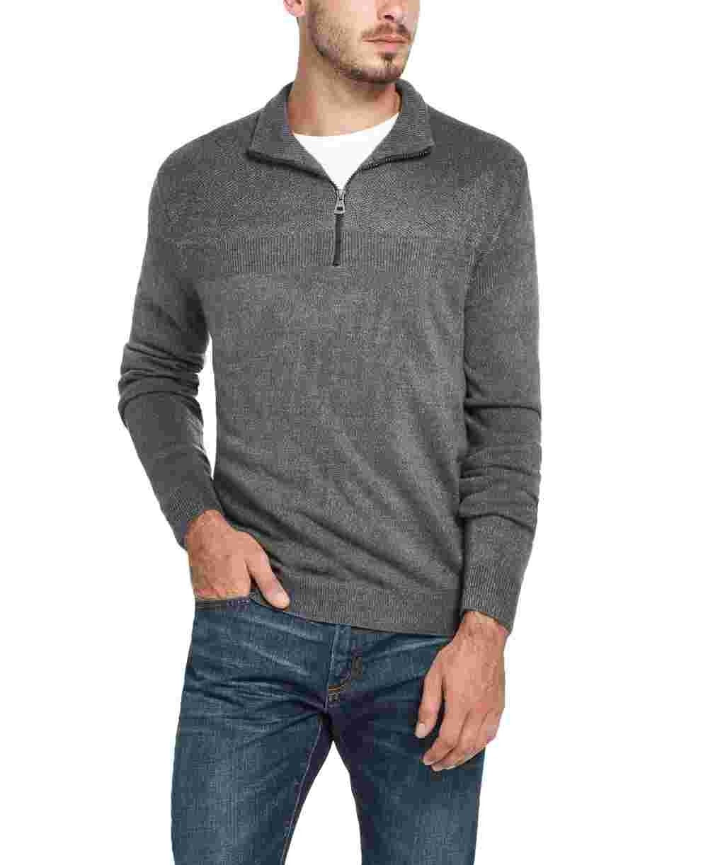 Weatherproof Vintage Men's 1/4 Zip Pullover Sweater Grey Size Small