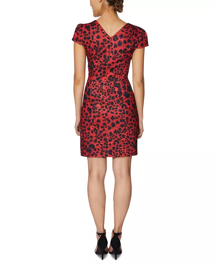 Betsey Johnson Women's V-Back Leopard-Print Dress Pink Size 6