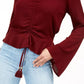 Gypsies & Moondust Juniors' Ruched-Front Top Red SizeX-Large