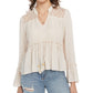 Gypsies & Moondust Junior's Lace Shoulder Top White Size Small