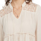 Gypsies & Moondust Junior's Lace Shoulder Top White Size Small