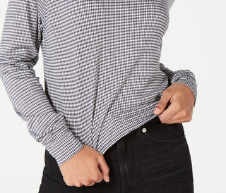 Gypsies & Moondust Junior's Cropped Gingham Hoodie Black Size Large