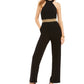 Teeze Me Junior's Glitter Waist Jumpsuit Black Size 0