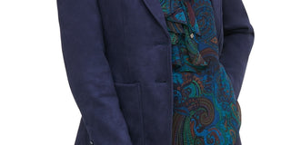 Tommy Hilfiger Women's Faux Suede Notched Lapel Blazer Blue Size 12