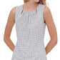 Tommy Hilfiger Women's Sleeveless Printed Cutout Blouse White Size Large
