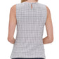 Tommy Hilfiger Women's Sleeveless Printed Cutout Blouse White Size Large