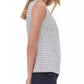 Tommy Hilfiger Women's Sleeveless Printed Cutout Blouse White Size Large