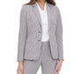 Tommy Hilfiger Women's Plaid Print Elbow Padded Blazer Brown Size 6