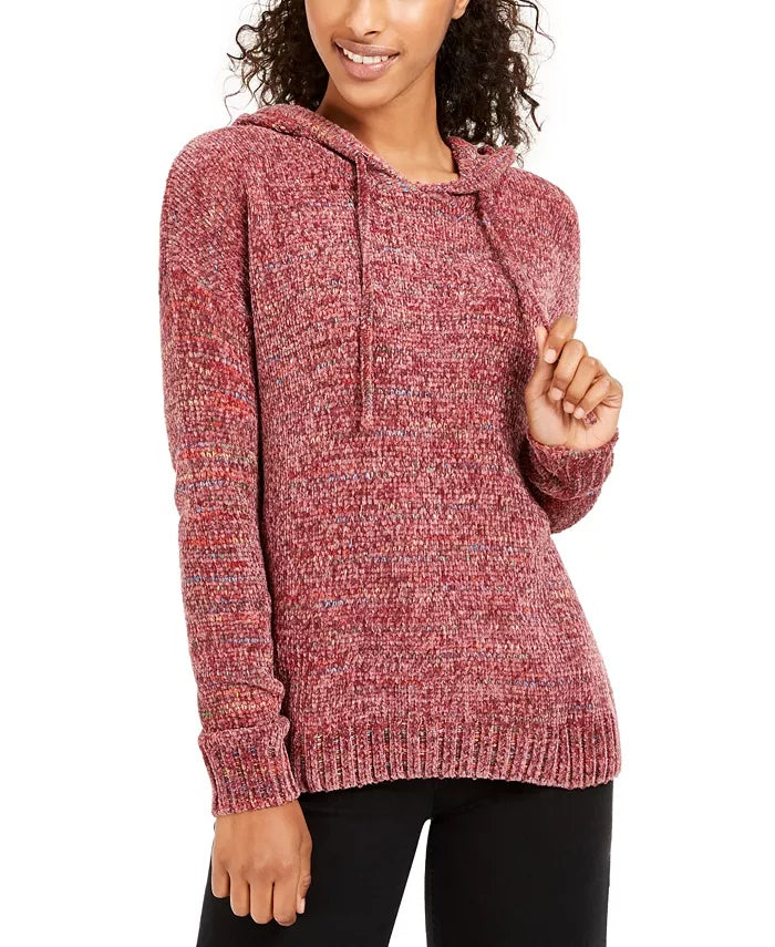 Hippie Rose Junior's Chenille Hoodie Purple Size X-Small