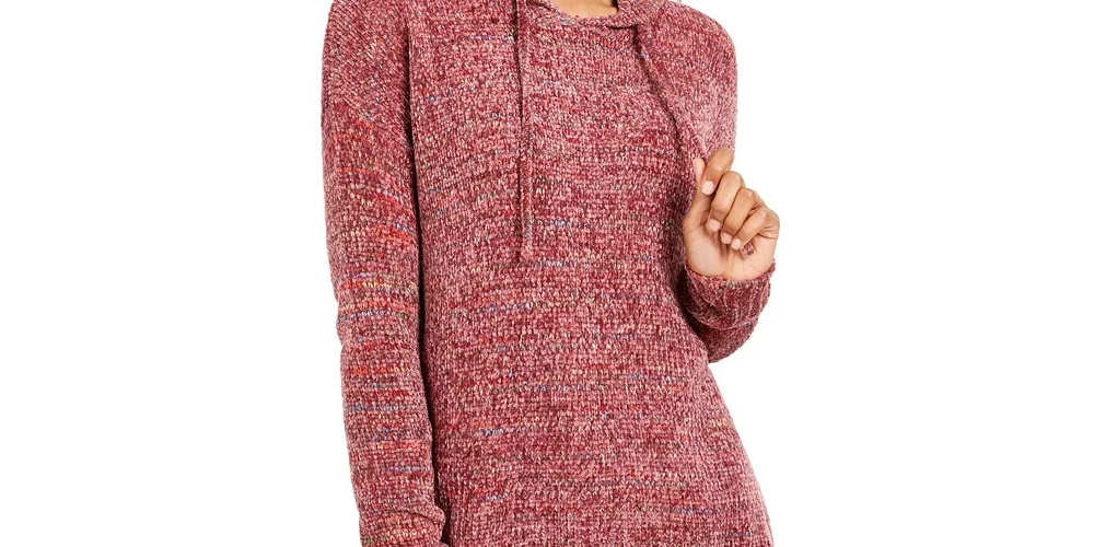 Hippie Rose Junior's Chenille Hoodie Purple Size X-Small