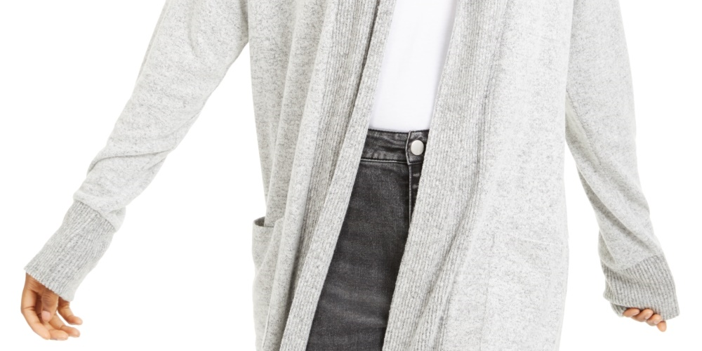 Hippie Rose Junior's Cozy Cardigan White Size Large