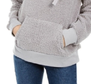 Hippie Rose Juniors' Sherpa Hoodie Gray Size X-Small