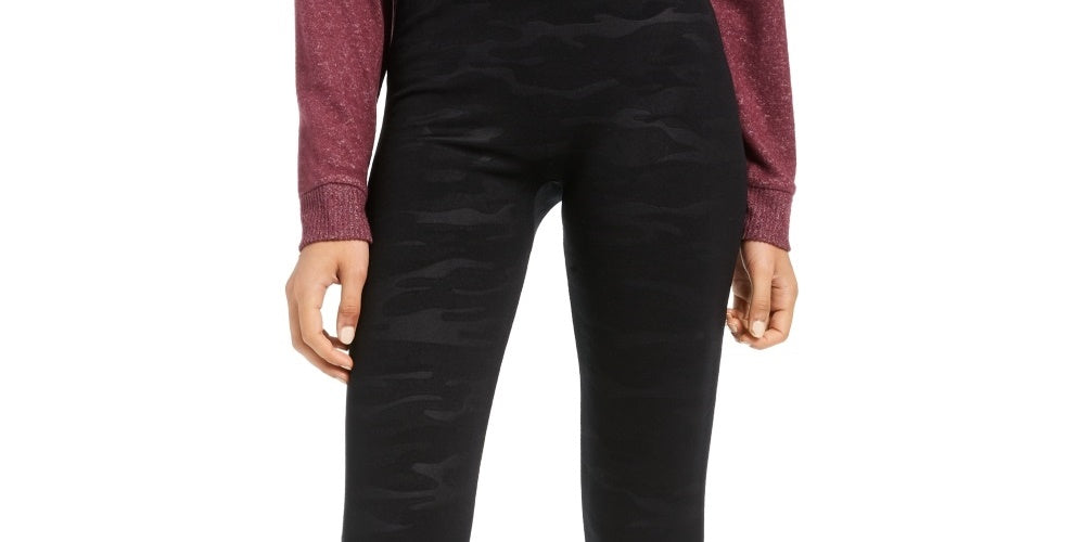 Hippie Rose Junior's High Waisted Fleece Lined Leggings Black Size Large