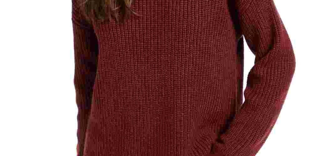 Hippie Rose Junior's Button Shoulder Sweater Purple Size Small