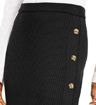 Hippie Rose Juniors' Button Sweater Skirt Black Size X-Large