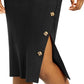 Hippie Rose Juniors' Button Sweater Skirt Black Size X-Large