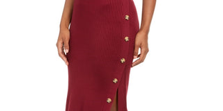 Hippie Rose Juniors' Button Sweater Skirt Red Size Large