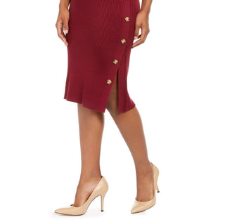 Hippie Rose Juniors' Button Sweater Skirt Red Size Large