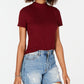 Hippie Rose Junior's Ribbed Knit Ringer Top Red Size X-Small