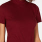 Hippie Rose Junior's Ribbed Knit Ringer Top Red Size X-Small