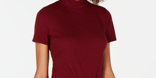 Hippie Rose Junior's Ribbed Knit Ringer Top Red Size X-Small