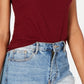 Hippie Rose Junior's Ribbed Knit Ringer Top Red Size X-Small
