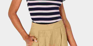 Hippie Rose Junior's Rib Knit Mock Turtleneck Top Navy Size Large