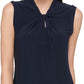 Tommy Hilfiger Women's Knot-Neck Top Blue Size Medium