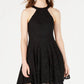 B Darlin Junior's Sleeveless Halter Short Fit  Flare Party Dress Black Size 5/6
