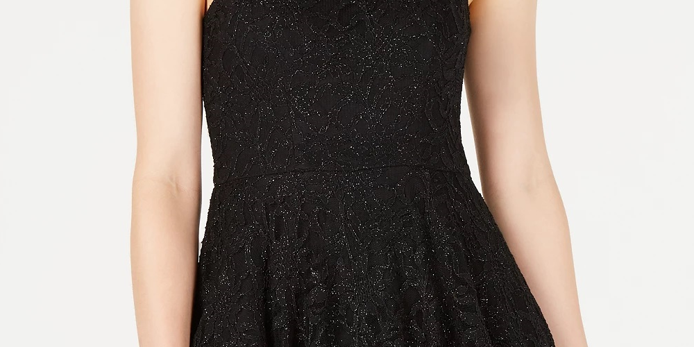 B Darlin Junior's Sleeveless Halter Short Fit  Flare Party Dress Black Size 5/6