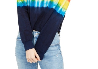 Rebellious One Junior's Tie Dyed Sweatshirt Blue Size Small