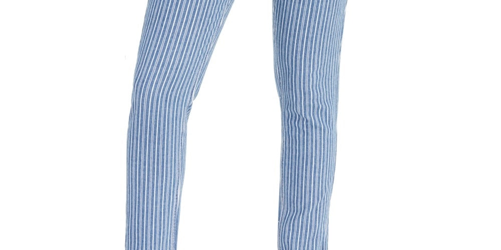 Dickies Junior's Striped Skinny Fit Cuffed Jeans Blue Size 3