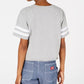 Dickies Women's Cropped Graphic Varsity T-Shirt Gray Size Small
