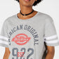 Dickies Women's Cropped Graphic Varsity T-Shirt Gray Size Small