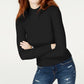 Hooked Up by IOT Juniors' Rib-Knit Mock-Turtleneck Sweater Black Size X-Small
