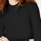 Hooked Up by IOT Juniors' Rib-Knit Mock-Turtleneck Sweater Black Size X-Small