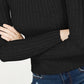 Hooked Up by IOT Juniors' Rib-Knit Mock-Turtleneck Sweater Black Size X-Small