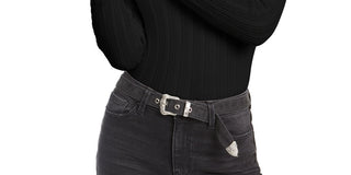 Hooked Up By Iot Juniors' Pointelle Sweater Black Size Medium