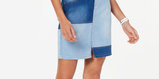 Tommy Hilfiger Women's Patchwork Denim Skirt Blue Size 8