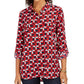 Tommy Hilfiger Women's Printed Utility Tunic Blue Size Medium