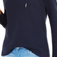 Tommy Hilfiger Women's Contrast Plaid Hooded Top Navy Size Medium