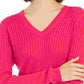 Tommy Hilfiger Women's Ivy Cotton Cable Sweater  Pink Size X- Small