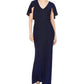 Jessica Howard Women's Capelet Gown Charcoal Size 14