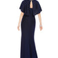 Jessica Howard Women's Capelet Gown Charcoal Size 14