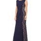Jessica Howard Women's Sequined-Lace Scuba Mermaid Gown Navy Size 12