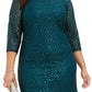 Jessica Howard Women's Plus Size Disco Dot Lace Dress Dark Green Size 16W